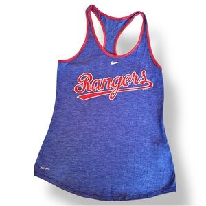 NIKE Dry Fit Texas Rangers Baseball MLB Blue & Red Tank Top